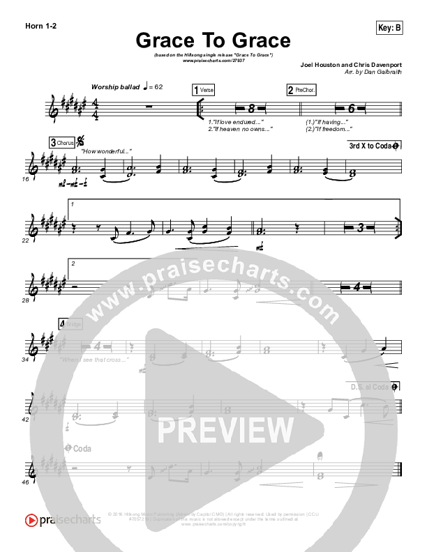 Grace To Grace French Horn 1/2 (Hillsong Worship)