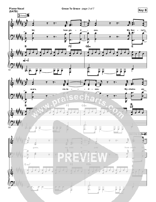 Grace To Grace Piano/Vocal (SATB) (Hillsong Worship)