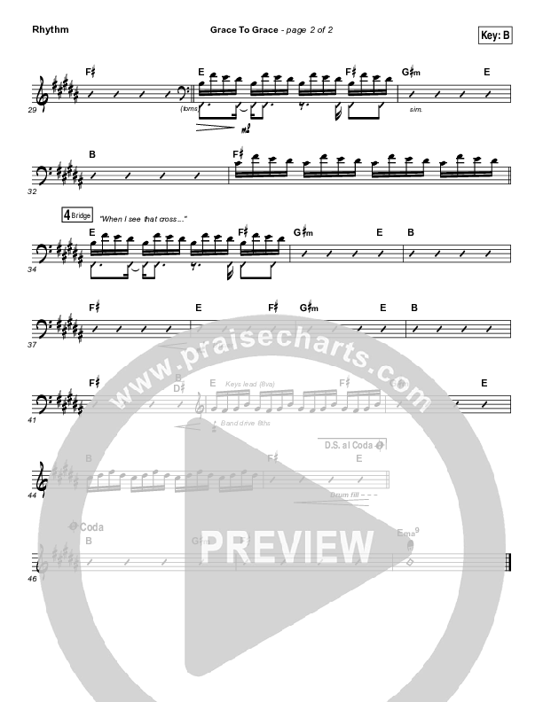 Grace To Grace Rhythm Chart (Hillsong Worship)