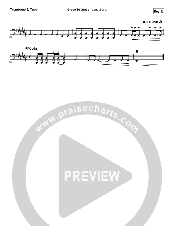 Grace To Grace Trombone 3/Tuba (Hillsong Worship)