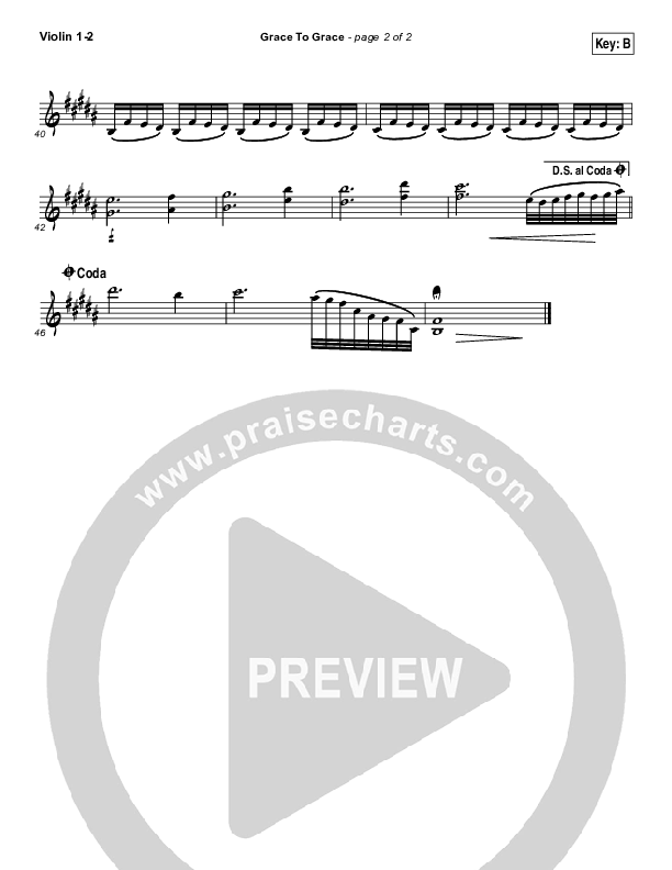Grace To Grace Violin 1/2 (Hillsong Worship)