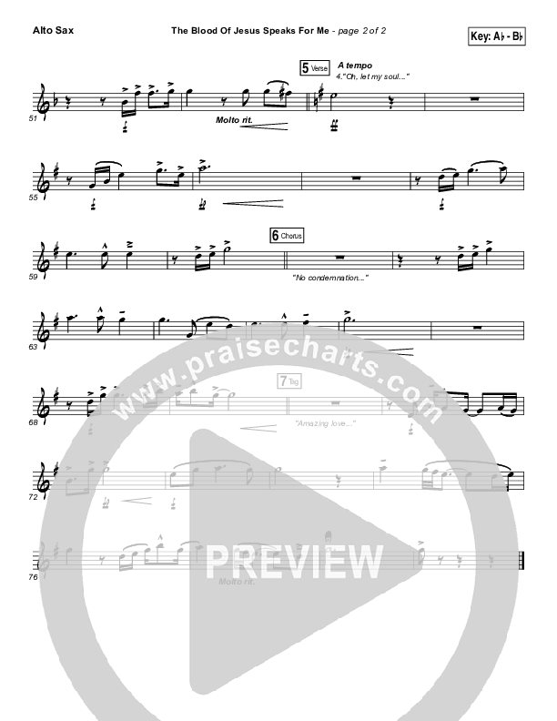 The Blood Of Jesus Speaks For Me Alto Sax (Travis Cottrell)