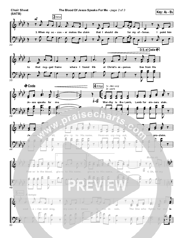 The Blood Of Jesus Speaks For Me Choir Sheet (SATB) (Travis Cottrell)