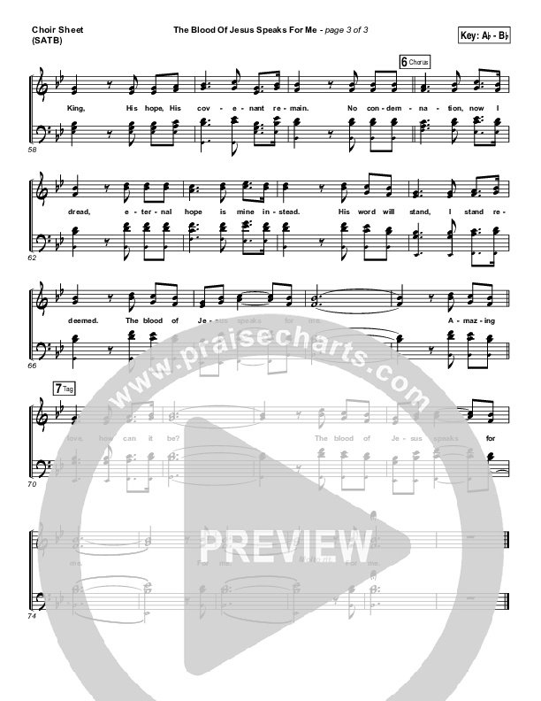 The Blood Of Jesus Speaks For Me Choir Sheet (SATB) (Travis Cottrell)