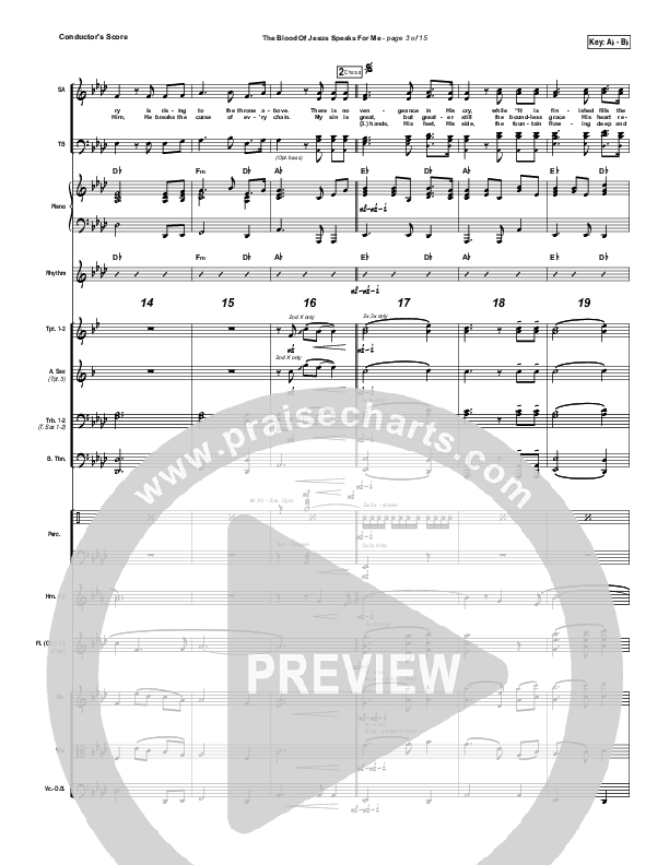 The Blood Of Jesus Speaks For Me Conductor's Score (Travis Cottrell)