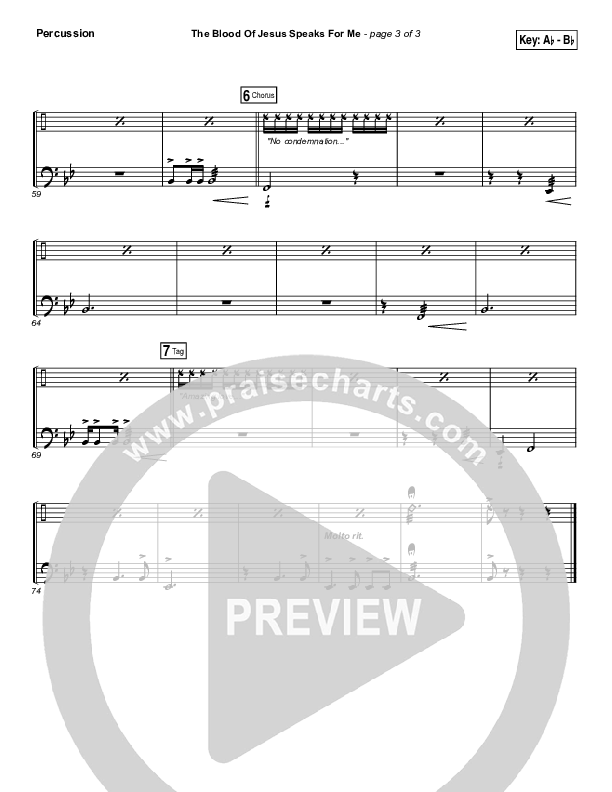 The Blood Of Jesus Speaks For Me Percussion (Travis Cottrell)