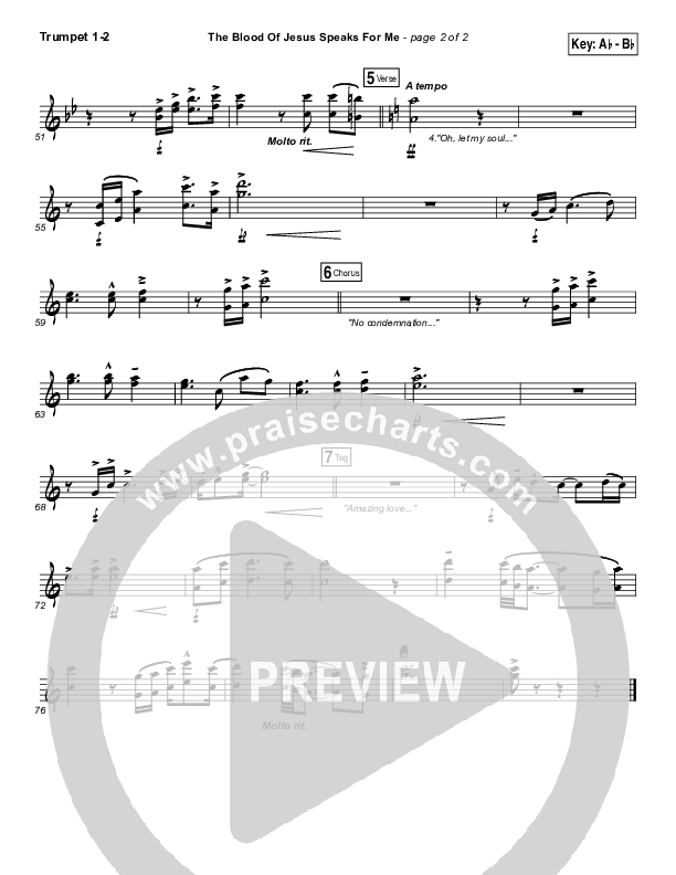 The Blood Of Jesus Speaks For Me Trumpet 1,2 (Travis Cottrell)