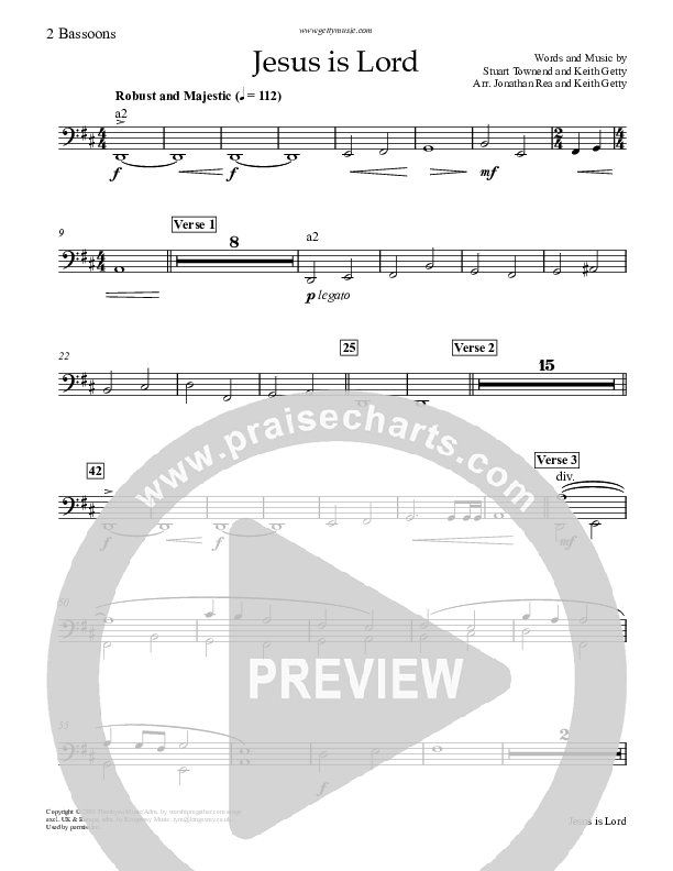 Jesus Is Lord Bassoon 1/2 (Keith & Kristyn Getty)