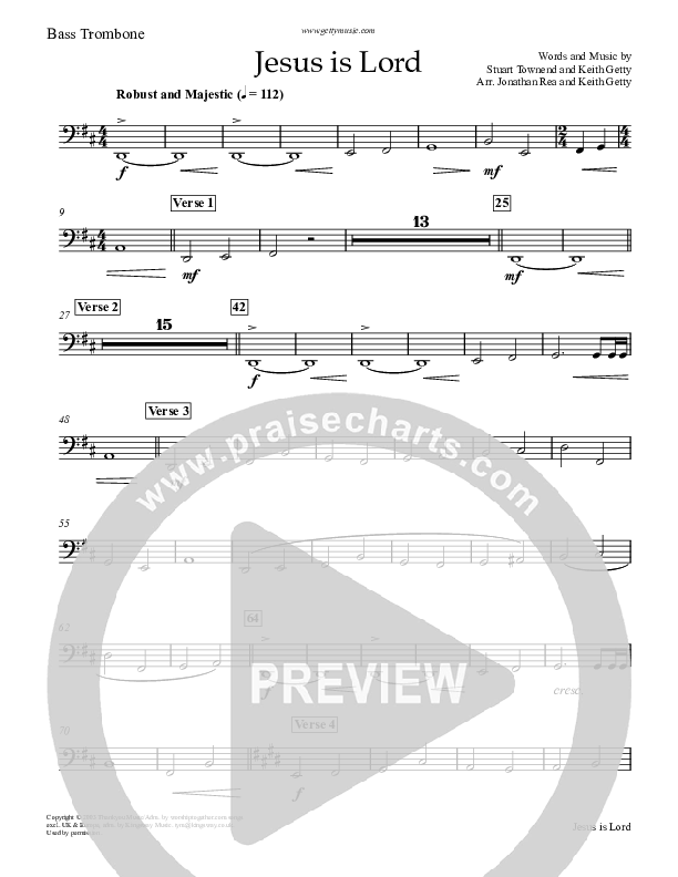 Jesus Is Lord Bass Trombone (Keith & Kristyn Getty)