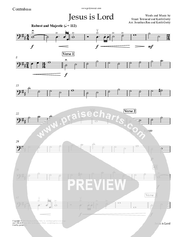 Jesus Is Lord Contrabass (Keith & Kristyn Getty)