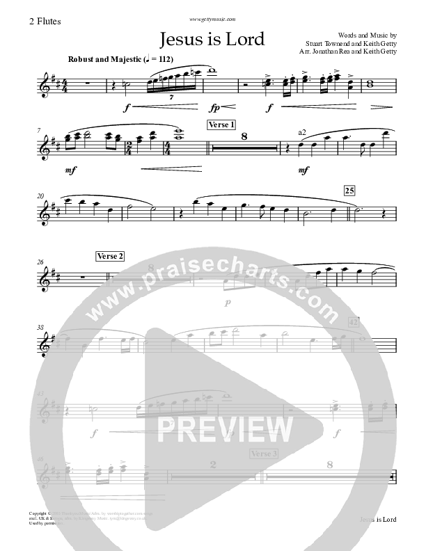 Jesus Is Lord Flute 1/2 (Keith & Kristyn Getty)