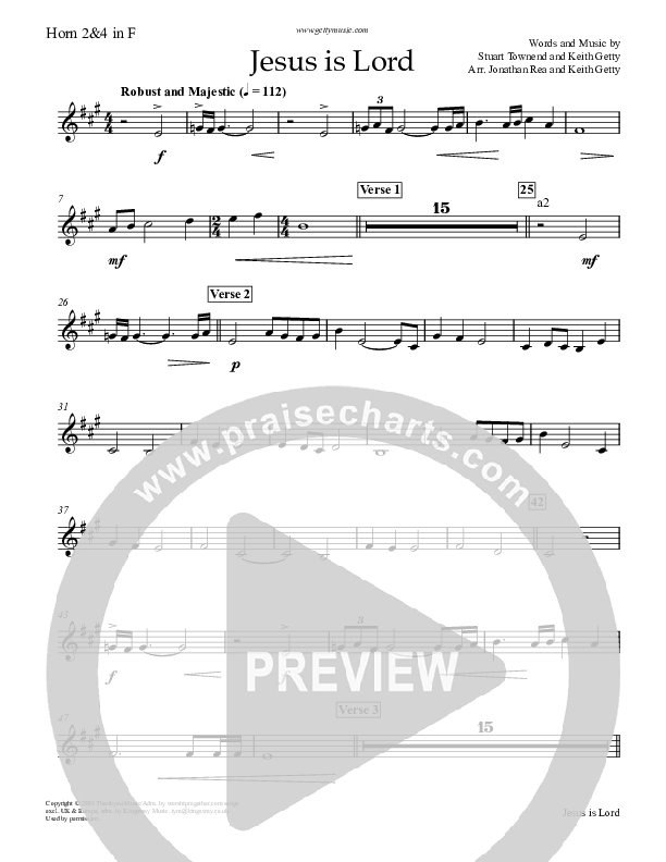 Jesus Is Lord French Horn (Keith & Kristyn Getty)