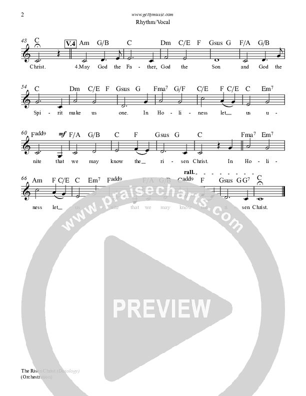 O Breath Of God (The Risen Christ) Lead Sheet (Keith & Kristyn Getty)