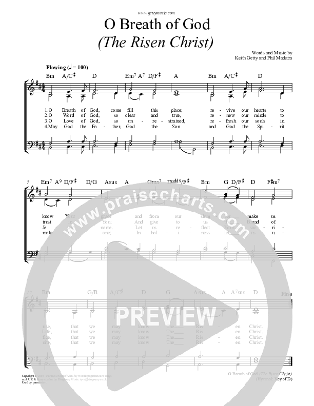 O Breath Of God (The Risen Christ) Piano/Vocal & Lead (Keith & Kristyn Getty)
