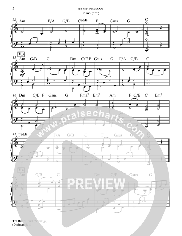 O Breath Of God (The Risen Christ) Piano Sheet (Keith & Kristyn Getty)