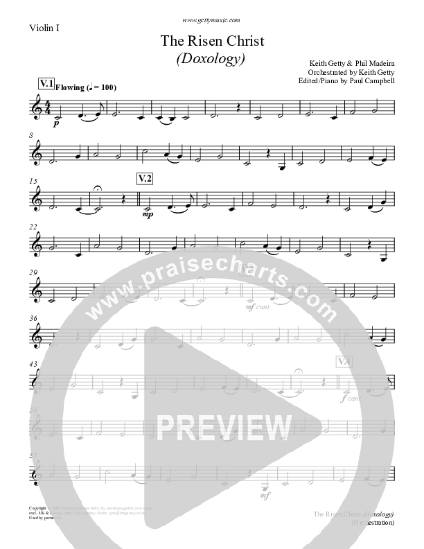 O Breath Of God (The Risen Christ) Violin 1 (Keith & Kristyn Getty)