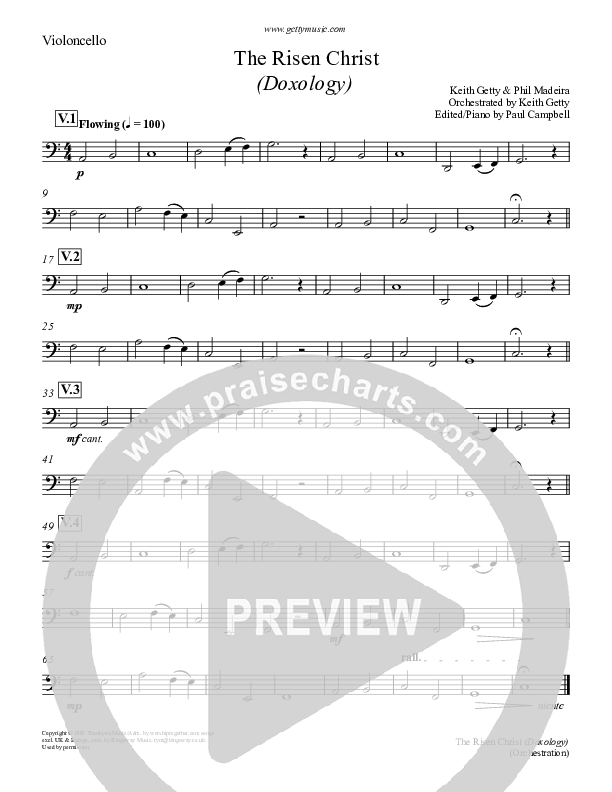 O Breath Of God (The Risen Christ) Violincello (Keith & Kristyn Getty)