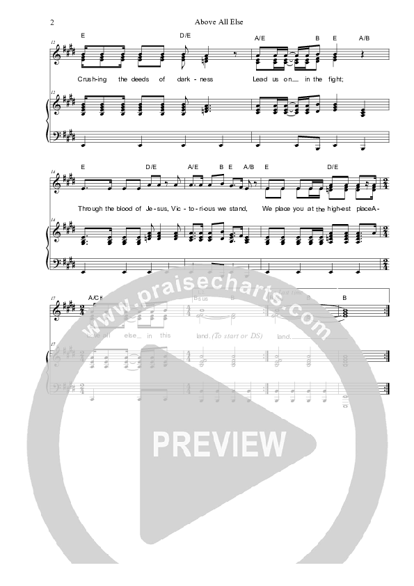 Above All Else Piano/Vocal (SAT) (Dennis Prince / Nolene Prince)