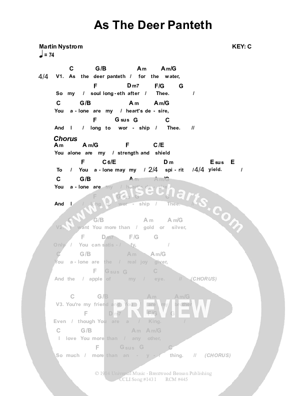 As The Deer Chords & Lyrics (Dennis Prince / Nolene Prince)