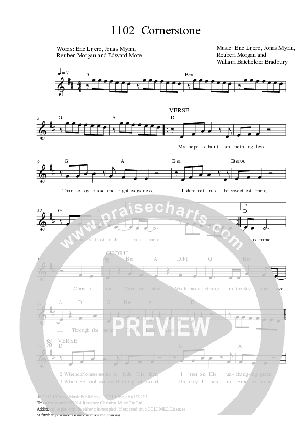 Cornerstone Lead Sheet (Dennis Prince / Nolene Prince)