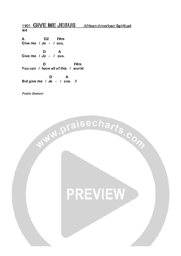 Give Me Jesus Chords & Lyrics (Dennis Prince / Nolene Prince)