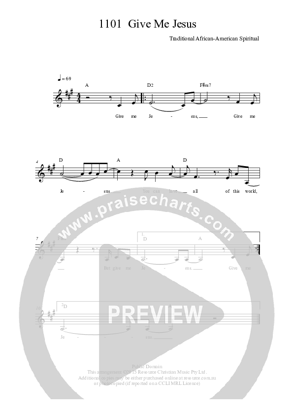 Give Me Jesus Lead & Piano (Dennis Prince / Nolene Prince)