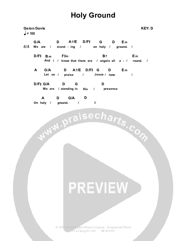 Holy Ground Chord Chart (Dennis Prince / Nolene Prince)