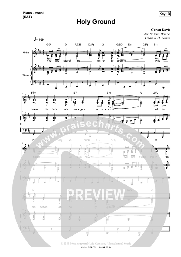Holy Ground Piano/Vocal & Lead (Dennis Prince / Nolene Prince)