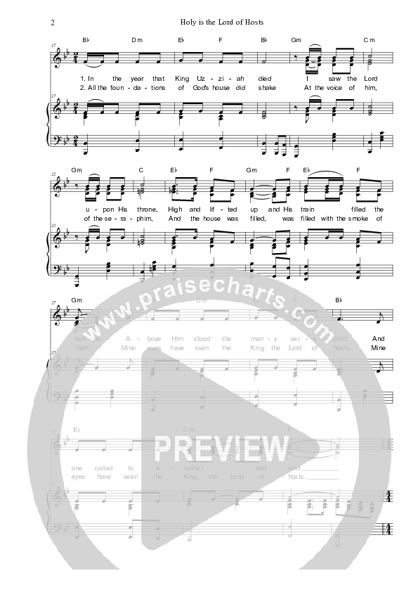 Holy Is The Lord Of Hosts Piano/Vocal (SAT) (Dennis Prince / Nolene Prince)