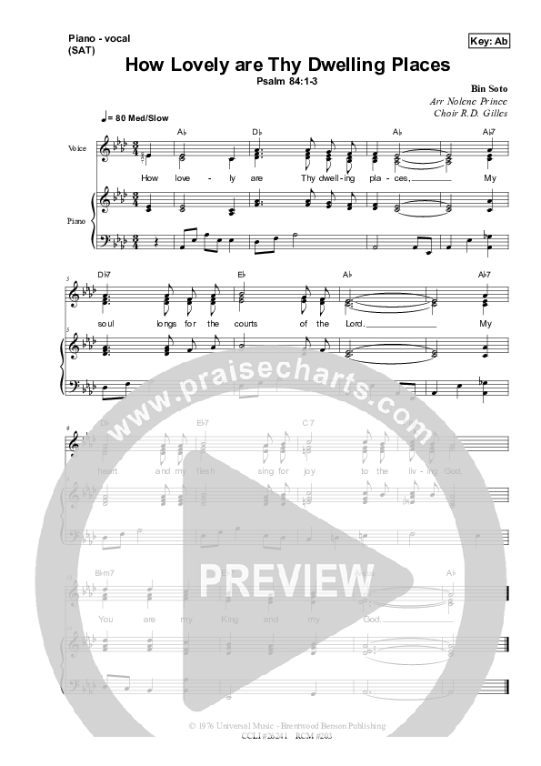 How Lovely Are Thy Dwelling Places Lead & Piano (Dennis Prince / Nolene Prince)