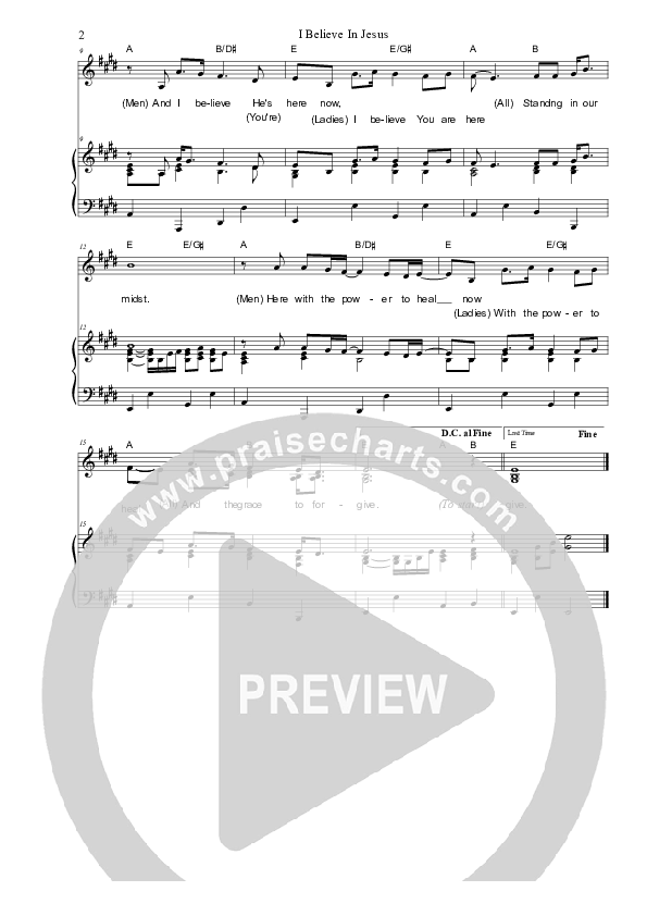 I Believe In Jesus Piano/Vocal (SAT) (Dennis Prince / Nolene Prince)