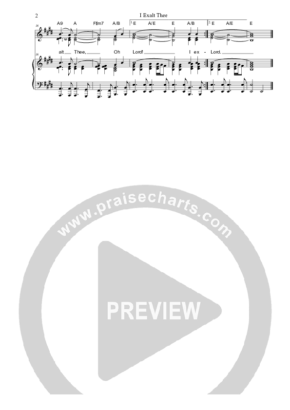 I Exalt Thee Piano/Vocal (SAT) (Dennis Prince / Nolene Prince)