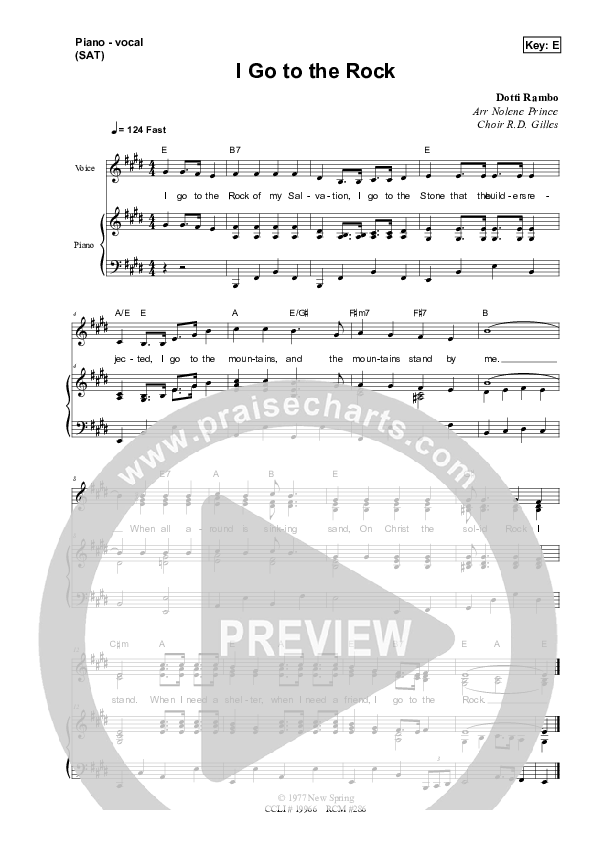 I Go To The Rock Piano/Vocal & Lead (Dennis Prince / Nolene Prince)