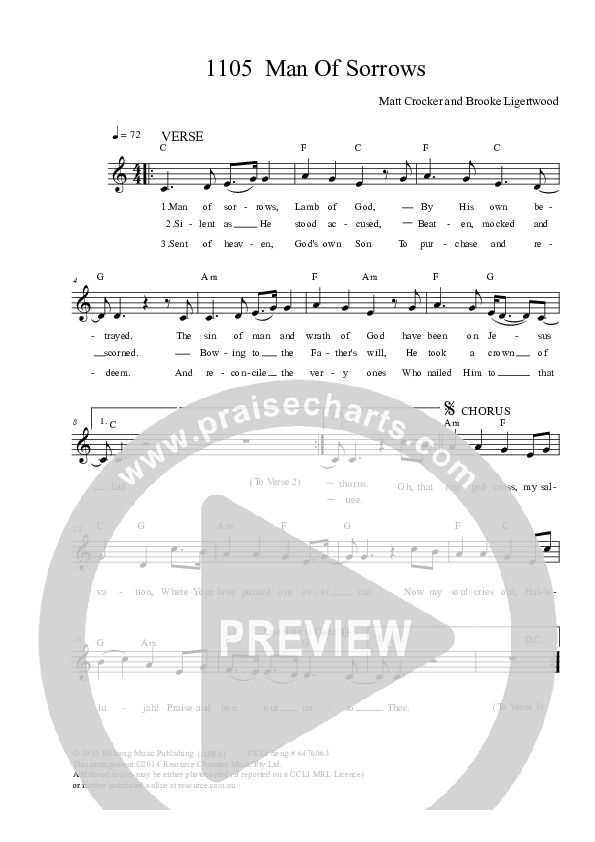 Man Of Sorrows Lead Sheet (Dennis Prince / Nolene Prince)