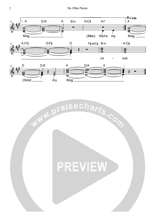 No Other Name Lead Sheet (SAT) (Dennis Prince / Nolene Prince)