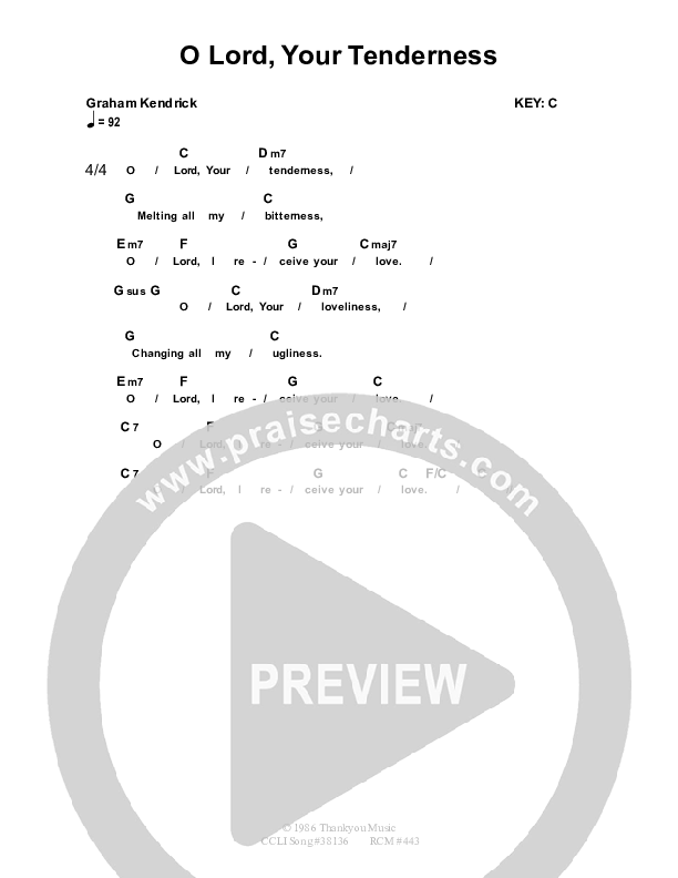 O Lord Your Tenderness Chords & Lyrics (Dennis Prince / Nolene Prince)