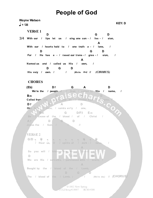 People Of God Chords & Lyrics (Dennis Prince / Nolene Prince)