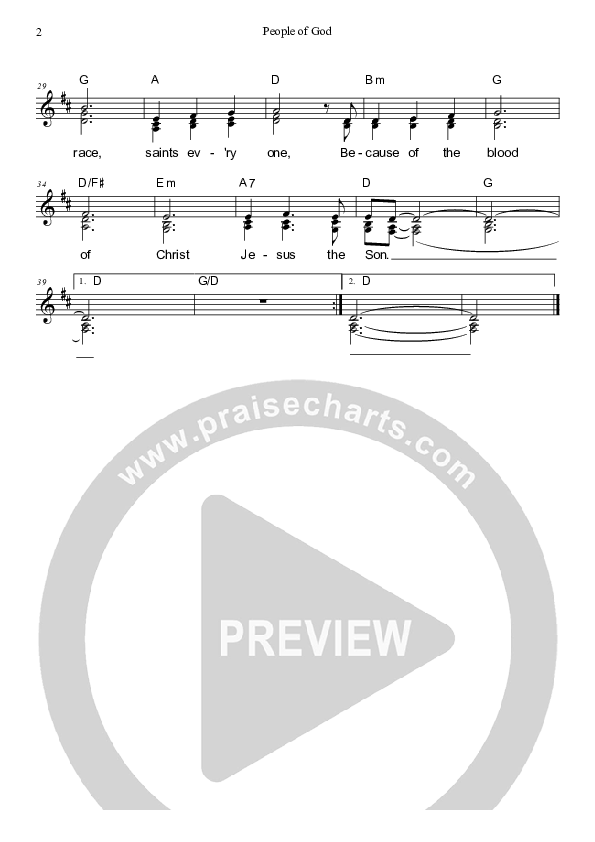 People Of God Lead Sheet (SAT) (Dennis Prince / Nolene Prince)