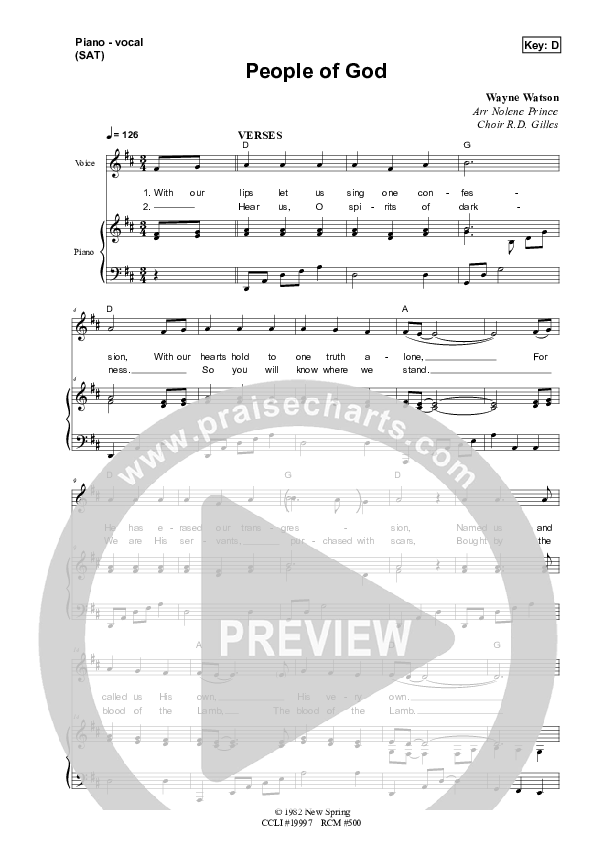 People Of God Piano/Vocal (SATB) (Dennis Prince / Nolene Prince)