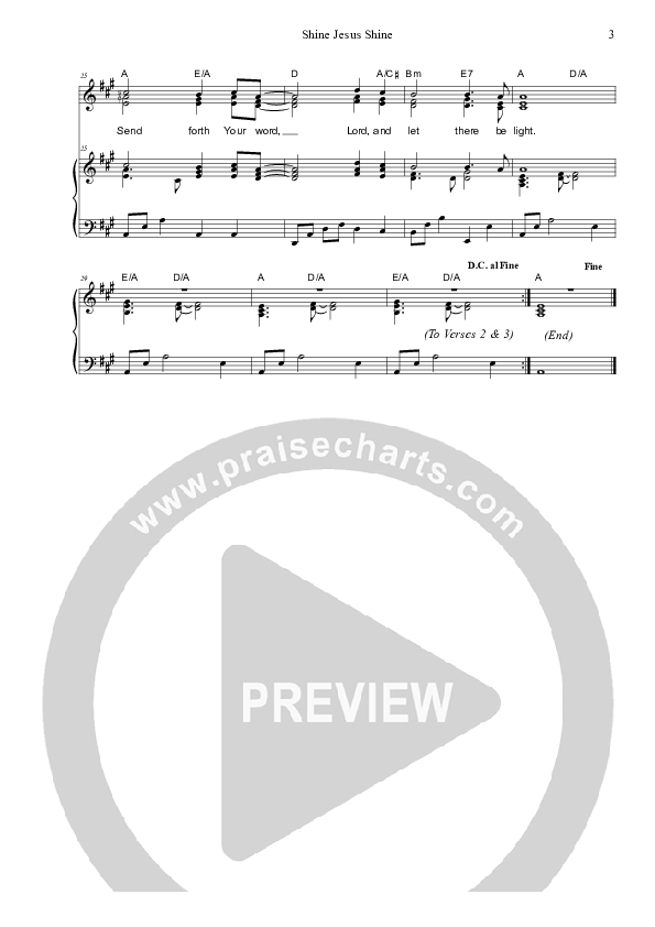 Shine Jesus Shine Piano/Vocal (SAT) (Dennis Prince / Nolene Prince)