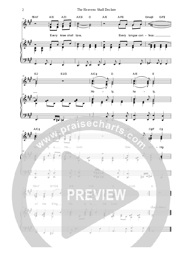 The Heavens Shall Declare Piano/Vocal & Lead (Dennis Prince / Nolene Prince)