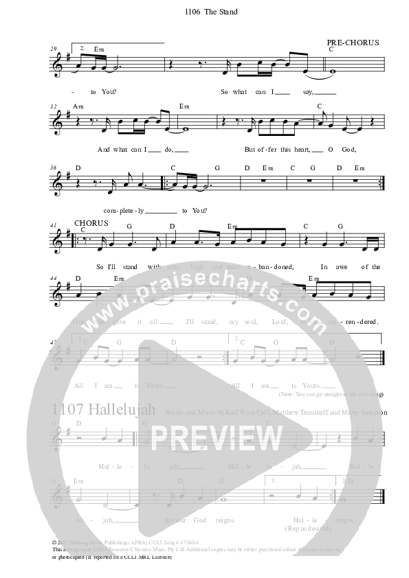 The Stand Lead Sheet (Dennis Prince / Nolene Prince)