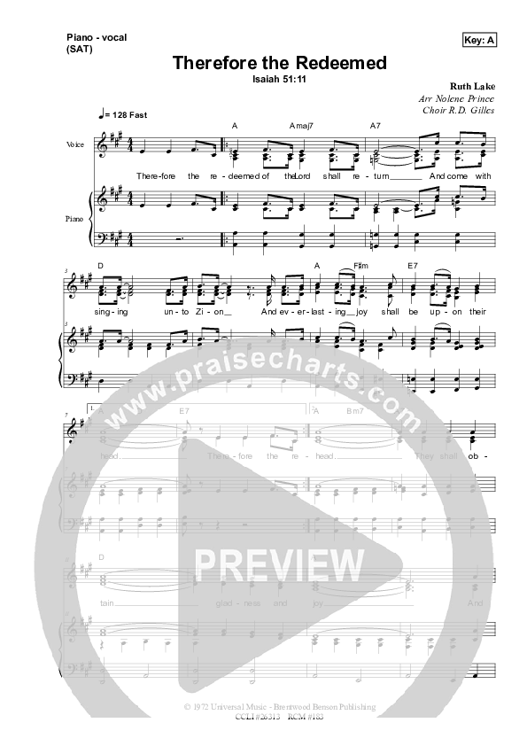 Therefore The Redeemed Lead & Piano (Dennis Prince / Nolene Prince)