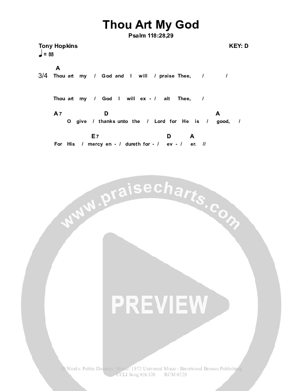 Thou Art My God Chords & Lyrics (Dennis Prince / Nolene Prince)