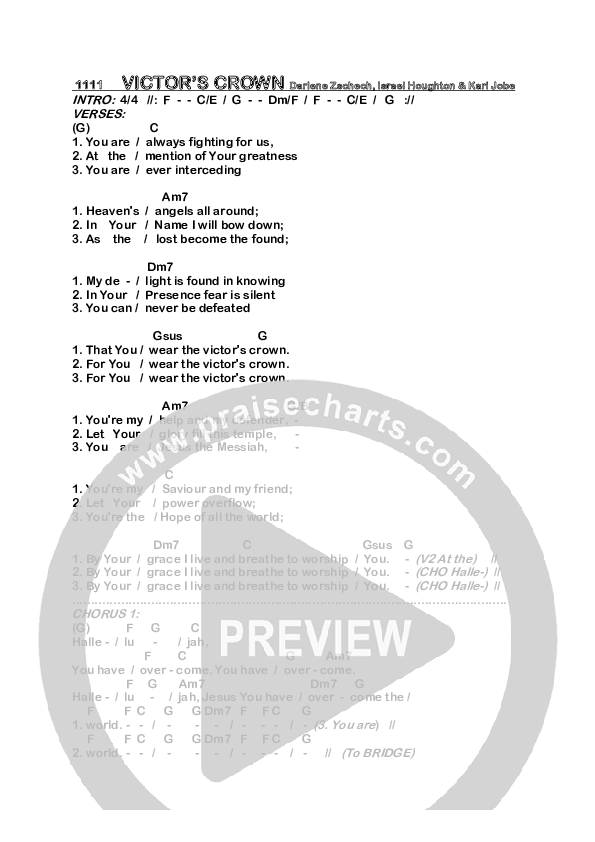 Victor's Crown Chords & Lyrics (Dennis Prince / Nolene Prince)