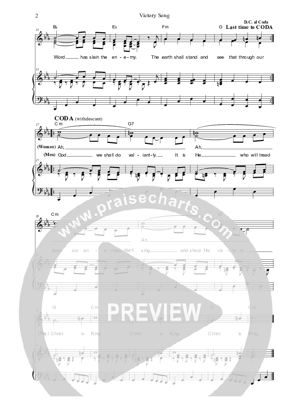 Victory Song Piano/Vocal (SAT) (Dennis Prince / Nolene Prince)