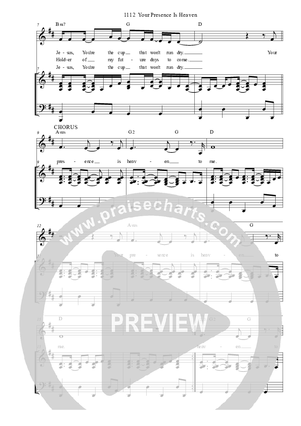 Your Presence Is Heaven To Me Piano/Vocal & Lead (Dennis Prince / Nolene Prince)