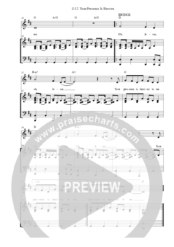 Your Presence Is Heaven To Me Piano/Vocal & Lead (Dennis Prince / Nolene Prince)