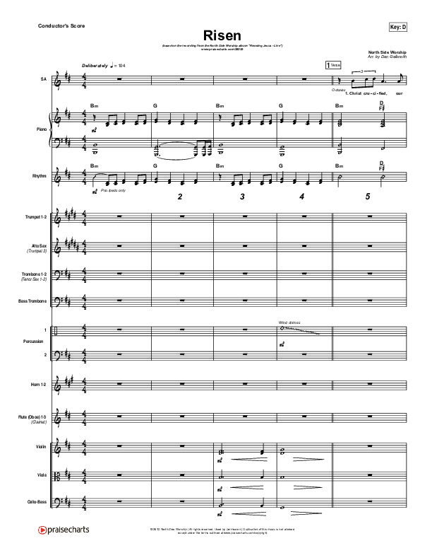 Risen Conductor's Score (North Side Worship / Thomas Agnew)