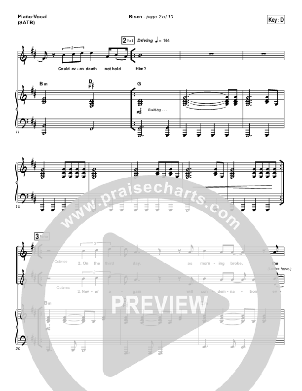 Risen Piano/Vocal (SATB) (North Side Worship / Thomas Agnew)